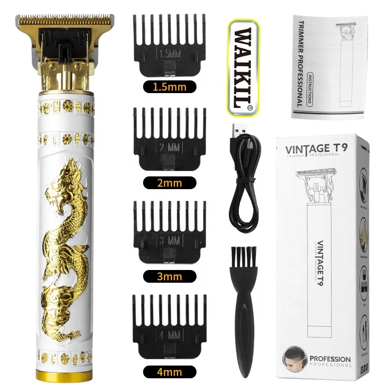 WAIKIL 16-style wholesale T blade 0mm electric bald hair trimmer New Retro T9 mini hair clipper machine shaver for men