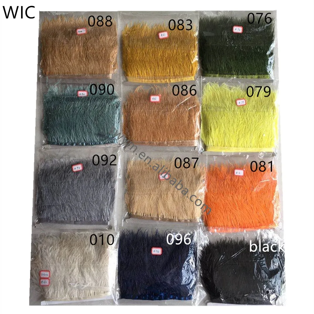 7-9cm Dyed Red Ostrich Feather Trim Handmade Feather Tassel with Satin Ribbon for Dress/Curtain/Women hats