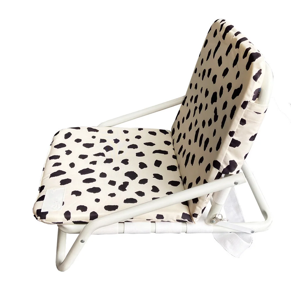 Алюминиевый легкий рюкзак с принтом на заказ, портативный мягкий складной пляжный стул из хлопчатобумажной ткани с подушкой