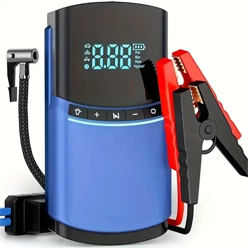 3 in 1 tyre inflator power bank car jump starter  with digital display screen
