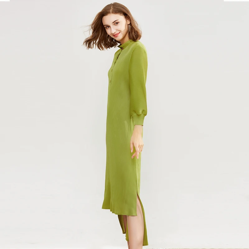 Lantern long-sleeved dress irregular skirt loose lady middle-length skirt woman