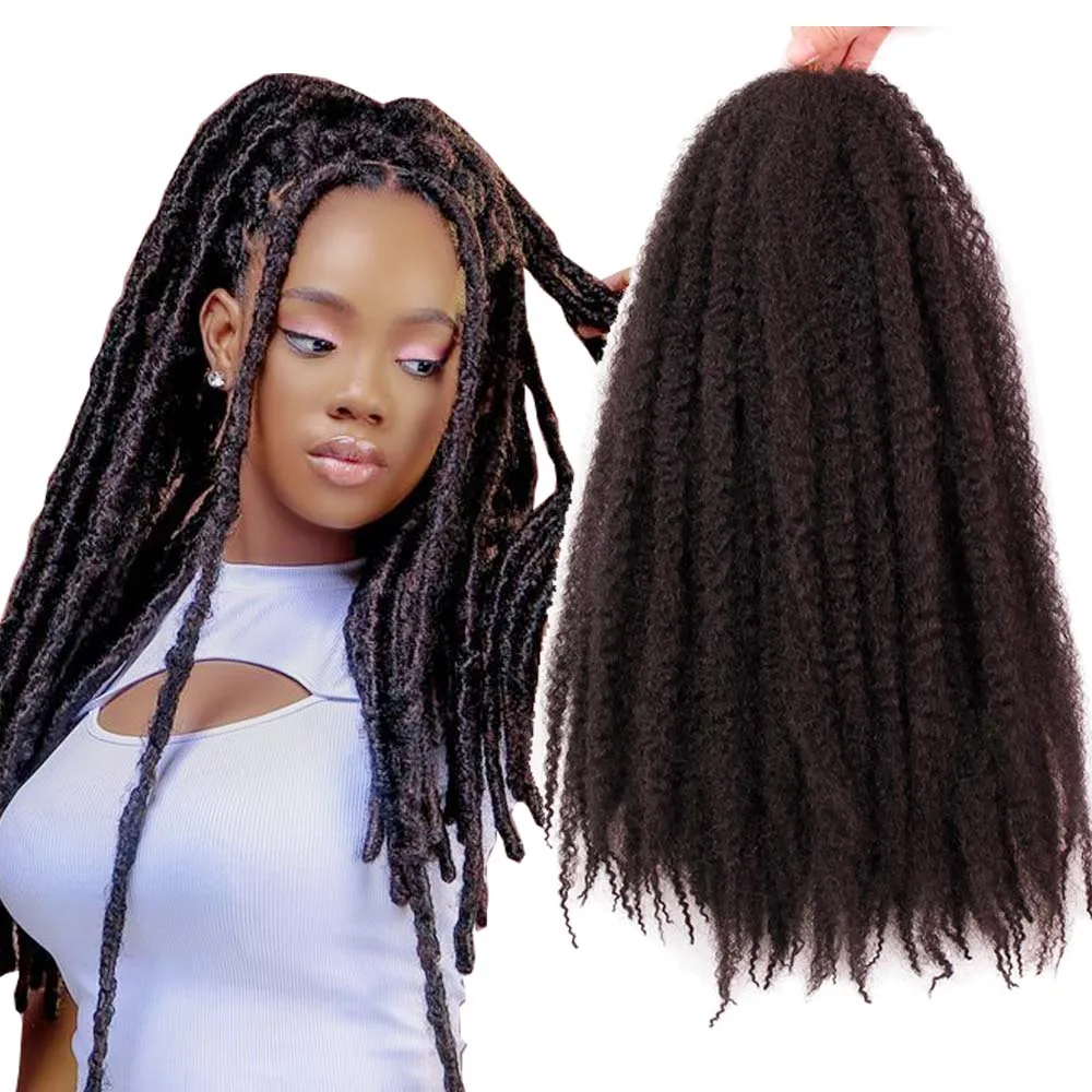 18 inch Afro Kinky Twist Hair extension crochet Marley Braiding 30strands 100gram Bulk Synthetic Hair crochet braids