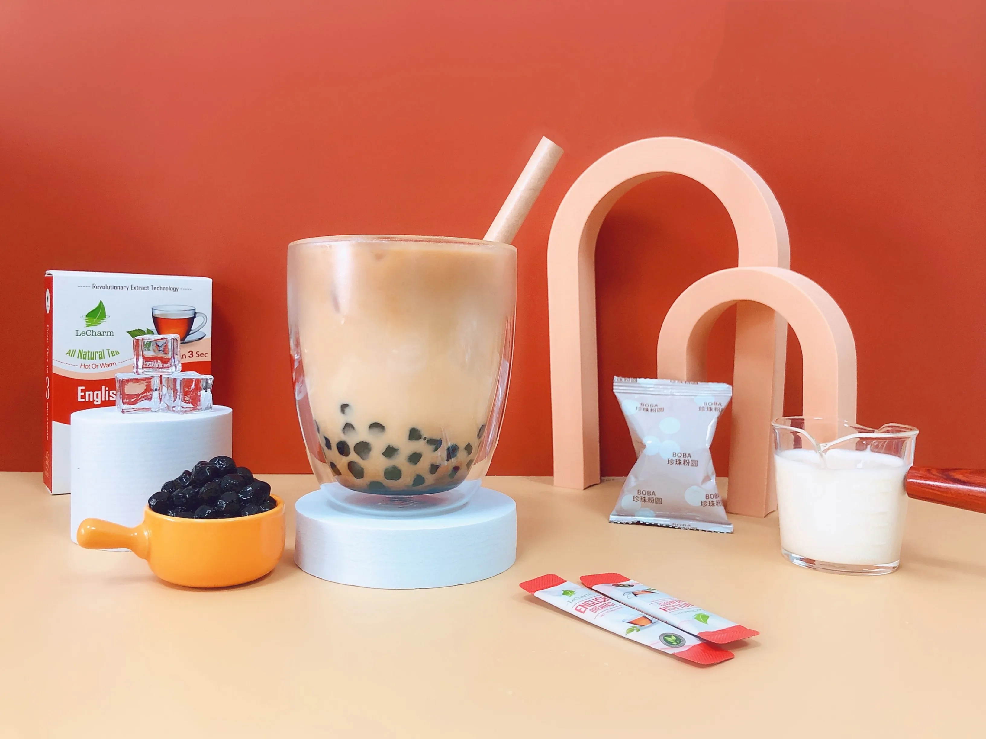 Новое поступление «сделай сам» ледяной зеленый чай Boba жемчуг молочный порошок легкий сладкий мгновенный пузырь набор для молока и чая с соломинкой