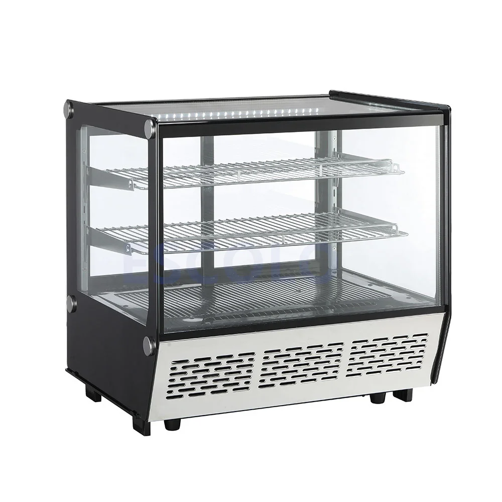 Curved Glass Mini Table Top Refrigerated Showcase Cake Display Fridge Display Counter For Cakes