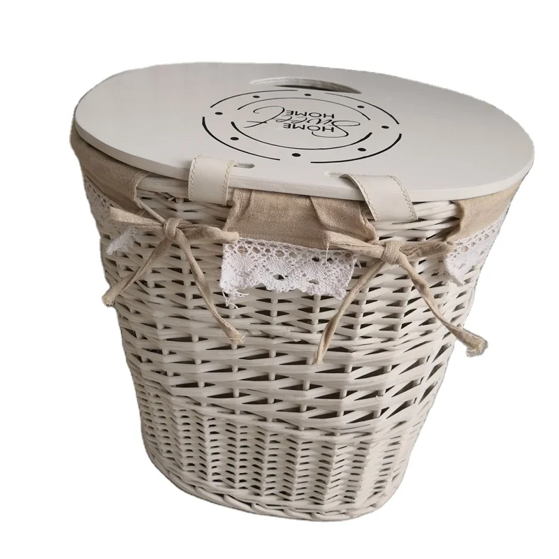 Hot selling modern Nordic style wicker clothes storage laundry basket