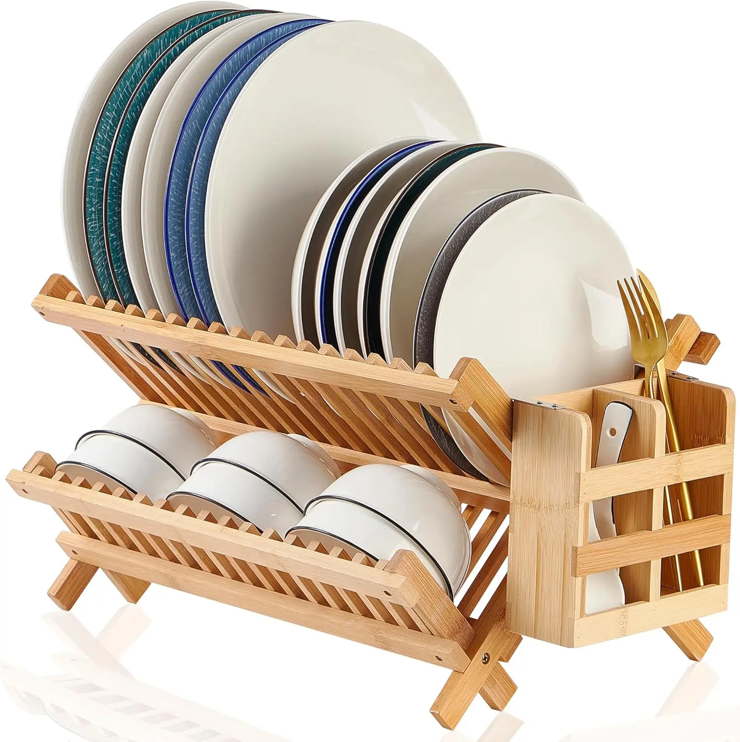 2 Tier Bamboo kitchen storage shelf aesthetic practical easy organization