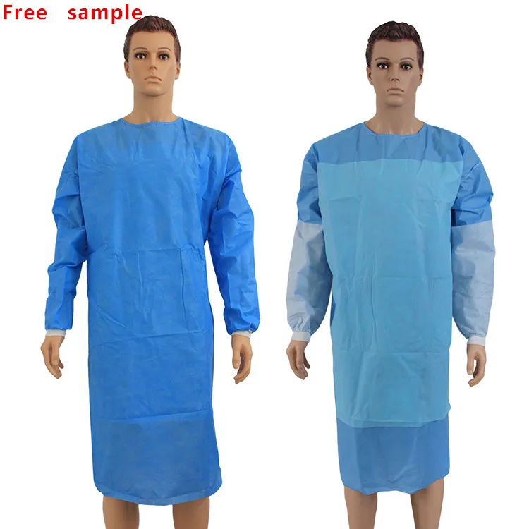 Pe Pp Non Woven Sms Medical Gowns Sterile Hospital Isolation Disposable Surgical Gown Reinforced 40Gsm Level 2