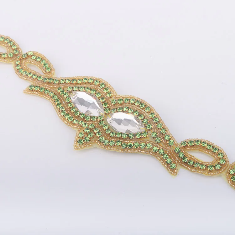 
Type of Green Color Rhinestone Trimming for Clothes 