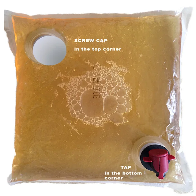 
BIB Bag Bag in Box Water Fruit Juice Coffee Wine Empty Plastic in Box Aseptic 1L 2L 3L 5L Packaging Vacuum Bag Heat Seal LDPE 