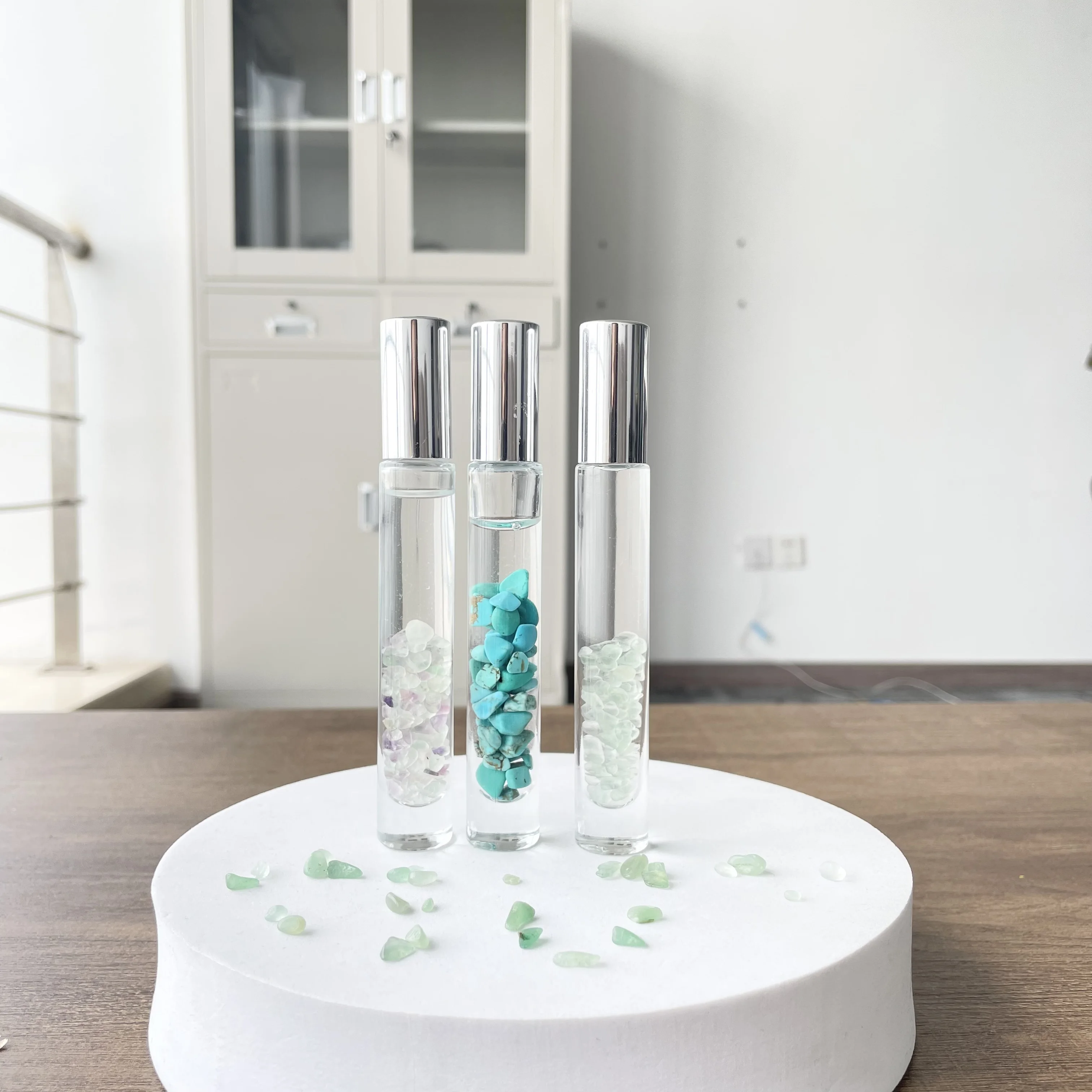 Bottle For Perfume Essential Oil Deodorant Cosmetic with Stainless Steel Metal Roll On Ball Include Opener Funnel Essential Oil