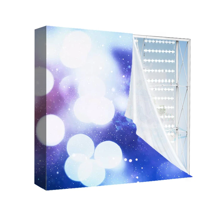 Custom straight curved foldable trade show exhibition photo booth backdrop seg pop up display Light Box