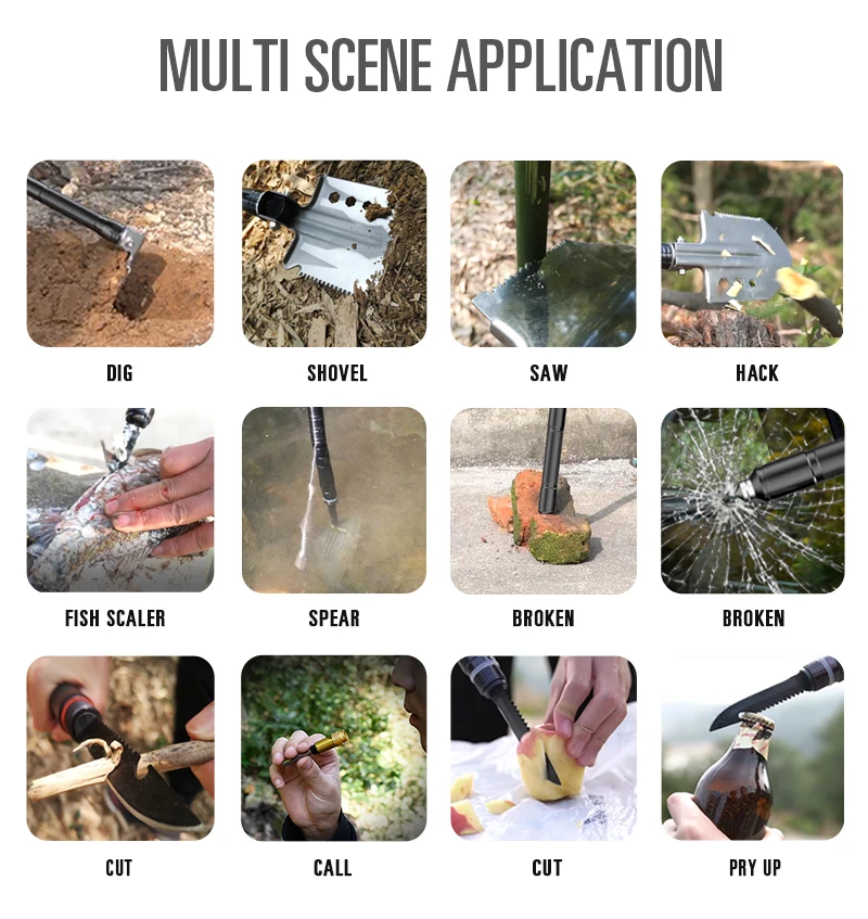 Складная многофункциональная лопата для кемпинга