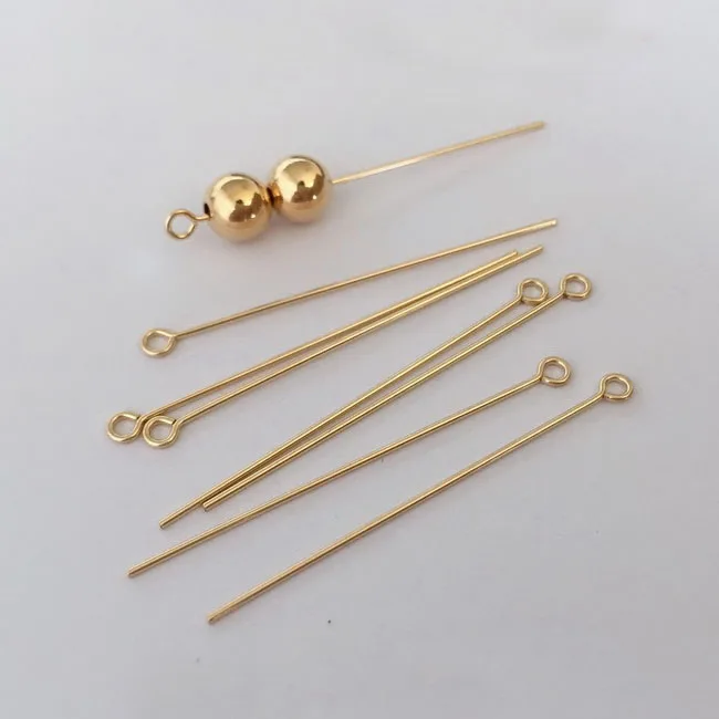High Quality Jewelry Findings 14K Gold Filled Ring Eye Pins For Jewelry Making Accessories