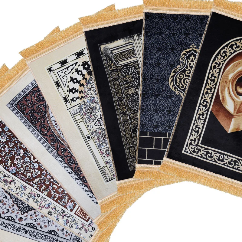 Non-slip islam  eid mubarak Ramadan praying mat Padding carpet muslim portable personalised interactive prayer mat rugs