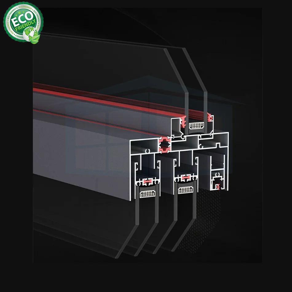 Ultra Slim 3 Track Sliding Window Interior Living Room,Aluminum Profile Sliding Glass Door And Windows