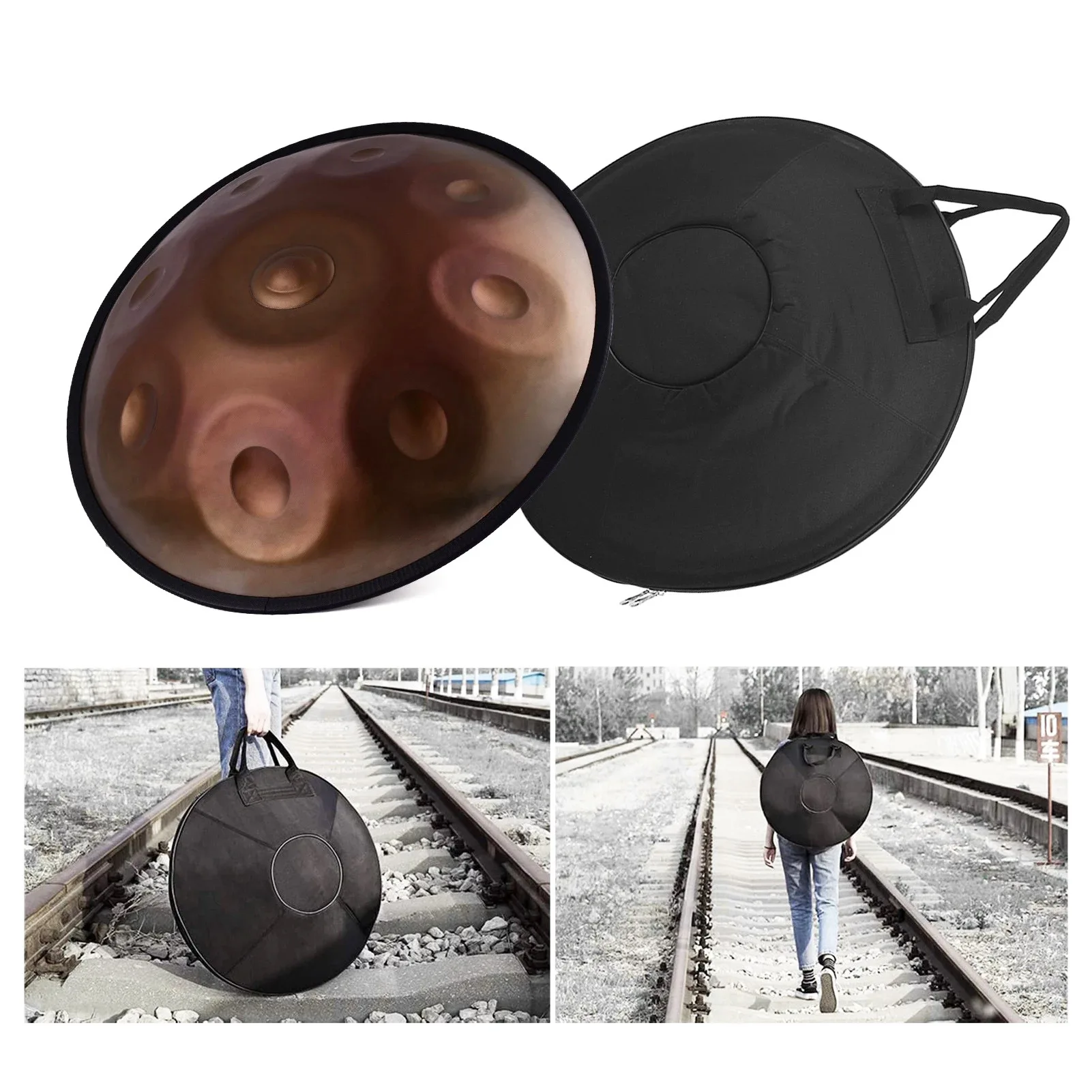 Musical Instrument 9Note Tongue Handpan Drum  22 inches Steel Hand Drum with Soft Hand Pan Bag