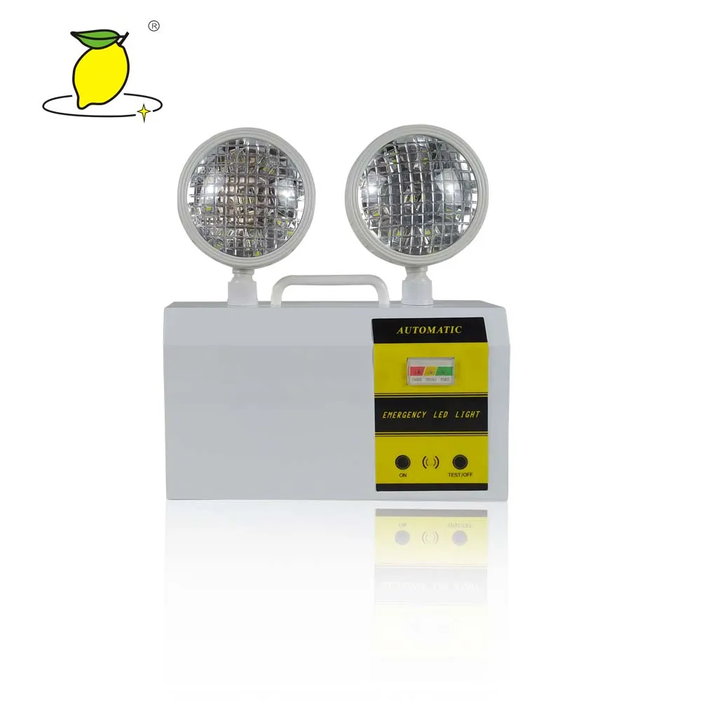 CB Certificated 8hours Iron Housing LED Emergency Light Twin Spot Light with 5000mah Battery