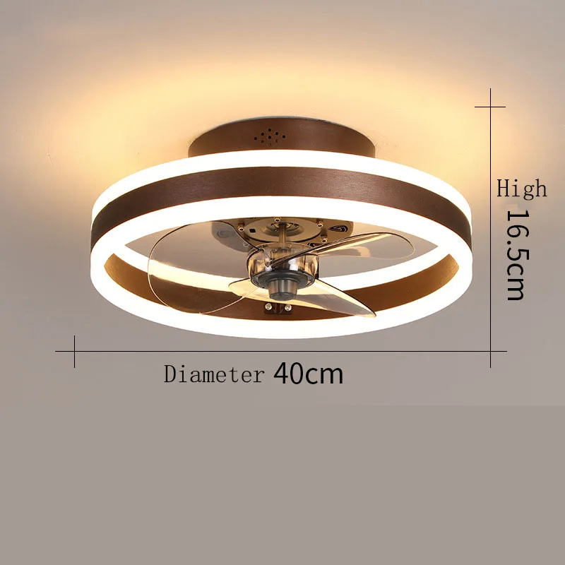 New Bedroom Kitchen 5 Blades 6 Speeds DC Dimmable Remote Control Round Celling Fan with Light