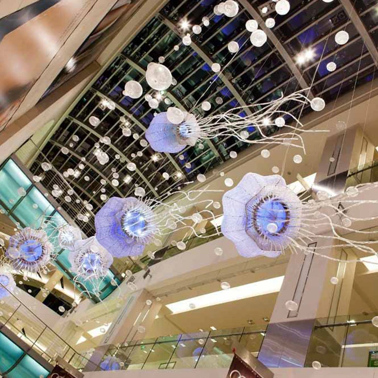 New style indoor decoration classic Color jellyfish shape big project chandelier