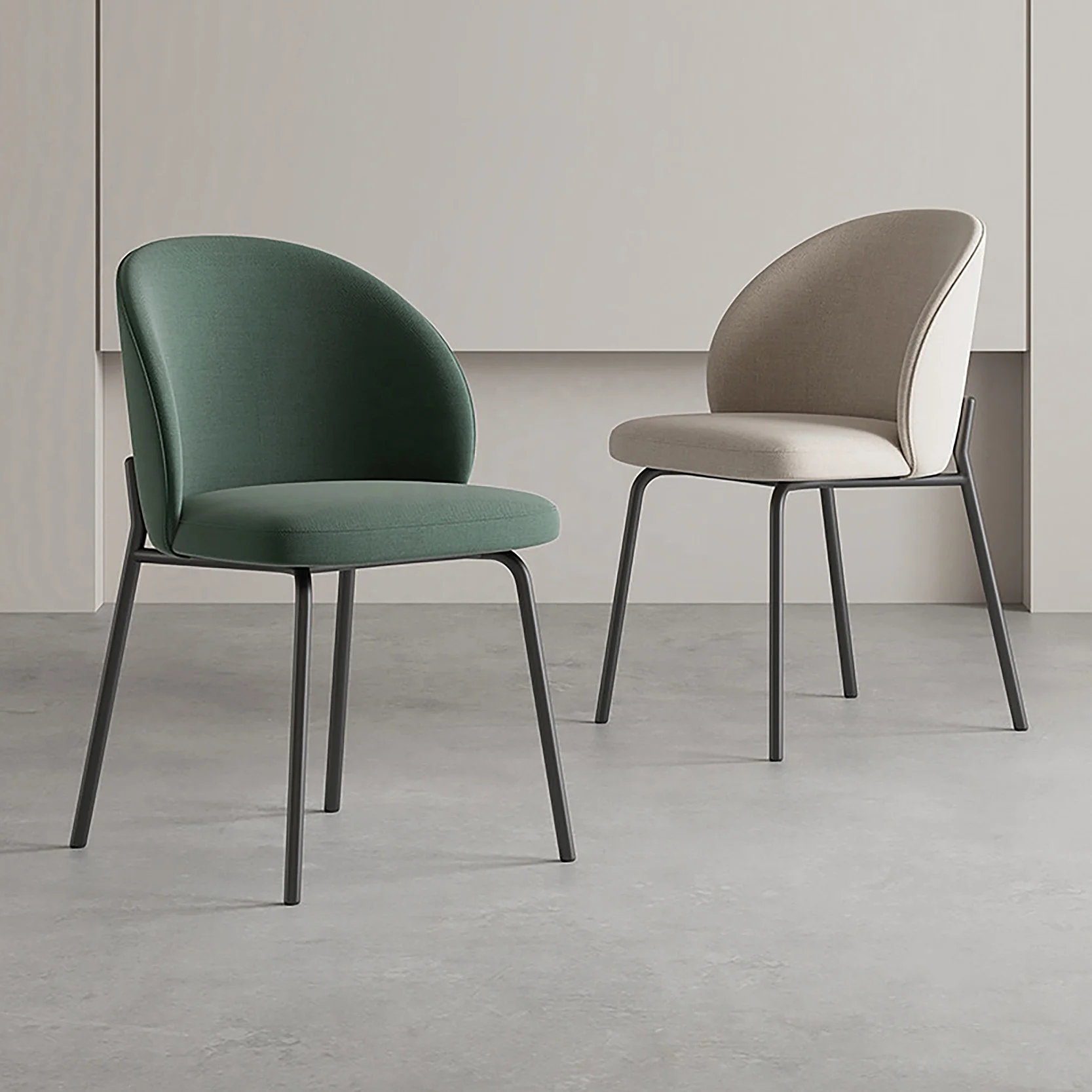 Nordic Luxury Living Room Dining Home Furniture Hotel Backrest Soft Chair Minimalist Fabric Kitchen Chairs