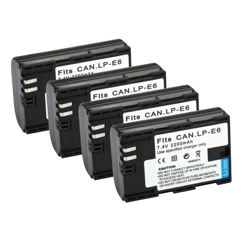 
LP-E6 LP-E6N Camera Battery 7.4V 2200mAh For Canon EOS 5DS 5D Mark II Mark III 6D 7D 60D 60DA 70D 80D DSLR EOS 5DSR LPE6 
