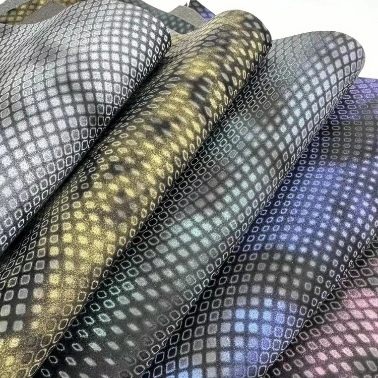 Magic Color print sheet leather crocodile vinyl pu faux leather fabric