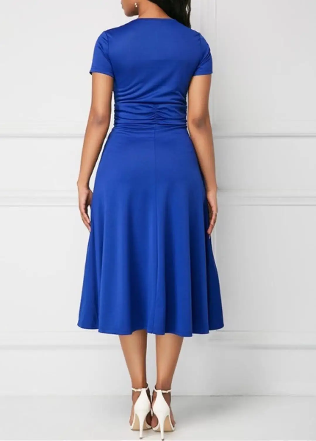 YQY8857 Hot Selling Fashion Elegant Asymmetric Skirt V-neck Ladies Office Dresses Women Formal Work Plus Size 5XL Party Dress