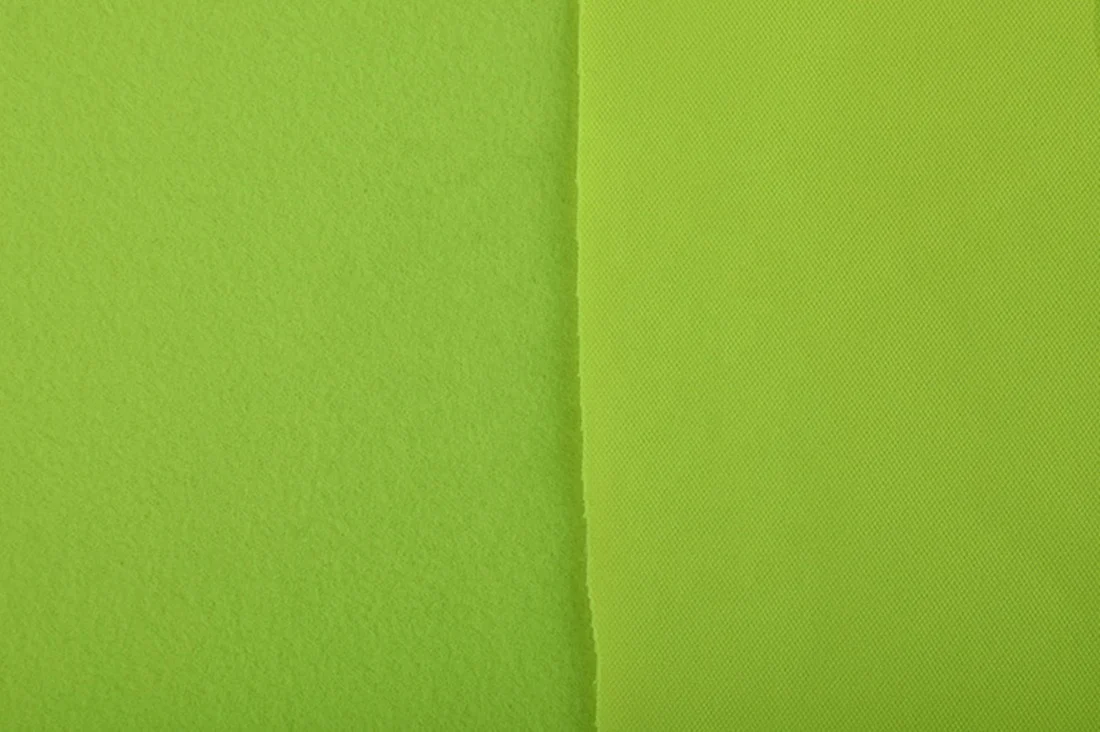 100% Polyester mesh single fleece fabrics for clothing  fabric fluorescent yellow