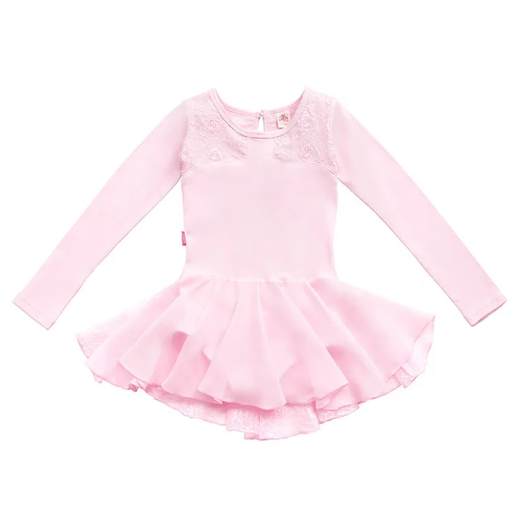 2019 tight-fitting autumn and winter long-sleeved little girl elegant dance stage costume