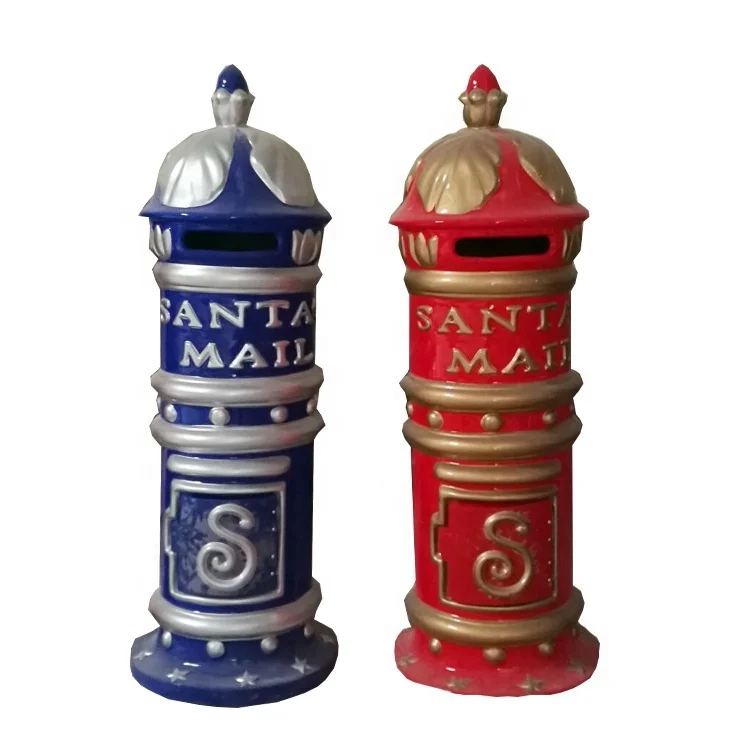 Most Popular Outdoor Fiberglass Christmas Giant Mailbox Sculpture Postbox Statue Decoration
