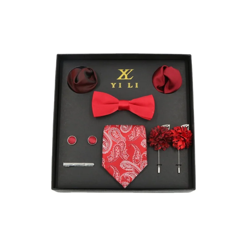 YiLi China Manufacturer Handmade Man Elegant Cravat Krawatte Tie Clip Set