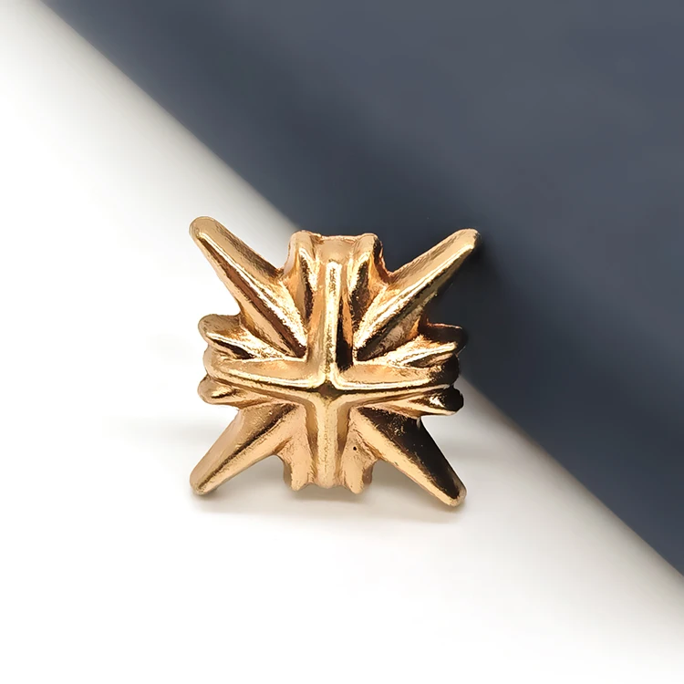 Wholesale Newest Designer Fashion Golden Star Nails Metal Rivet Button High Quality Decorative Garment Jeans Mini Spike Button