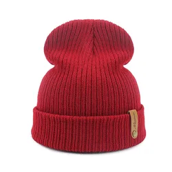 Autumn Winter Knitted Skuilles Beanies Caps Hats Brand Fashion Women Men Unisex Solid Green Black White Balaclava Beanies Hat