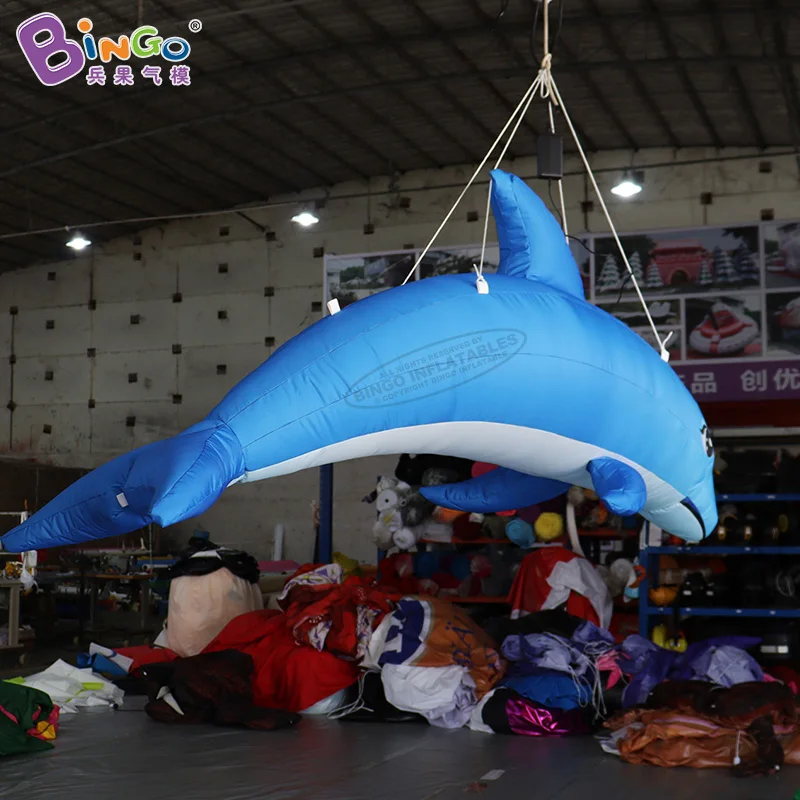 Bingo Aquarium Custom Led Inflatable Flying Dolphin Giant Inflatable Dolphin For Events Show Decoration