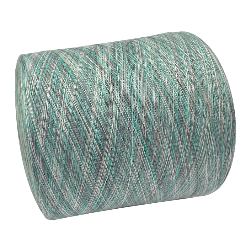 Fancy yarn factory wholesale high quality 2/45nm segment dyed 6% wool blend socks yarn