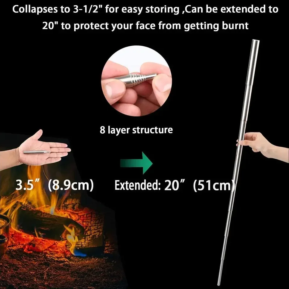 Pocket Bellow Collapsible Fire Blower Pipe Builds Campfire Blasting Air blow tube