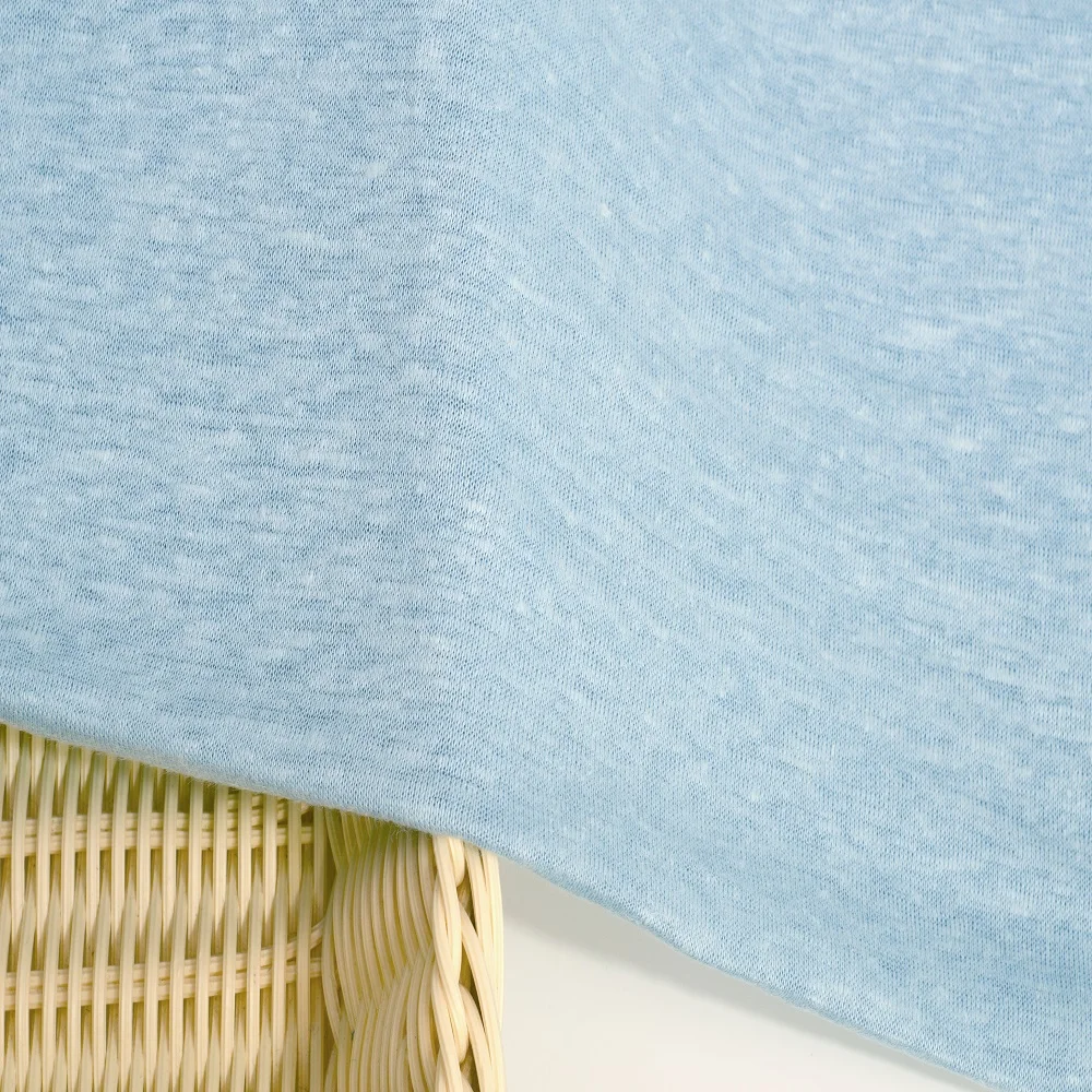 J1011#  Wholesale 100% hemp fabric natural hemp jersey fabric knitted hemp material single jersey fabric for shirt garment