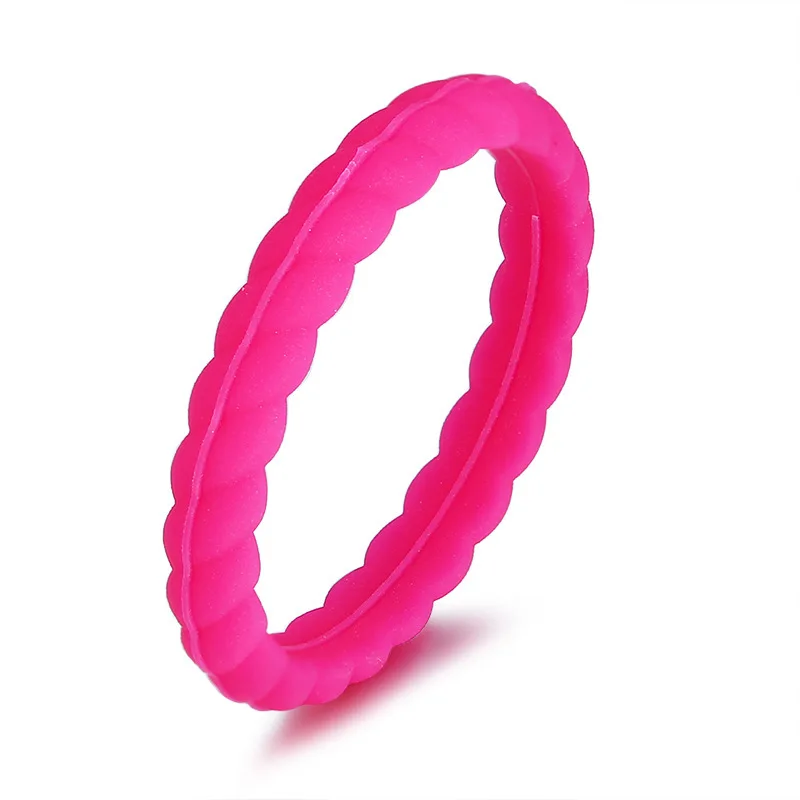 Medical Grade Logo Custom Silicone Rubber Finger Wedding Rings For Women