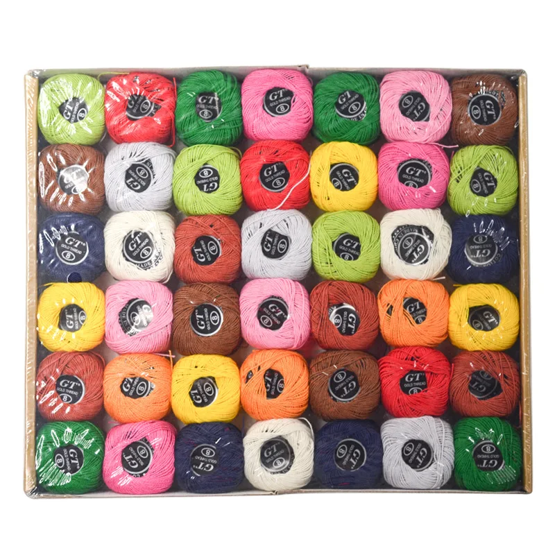 Pearl Cotton Thread Size 8 Crochet Thread Perle 12 Balls 16/24/42 Balls Set Hand Knitting  Embroidery