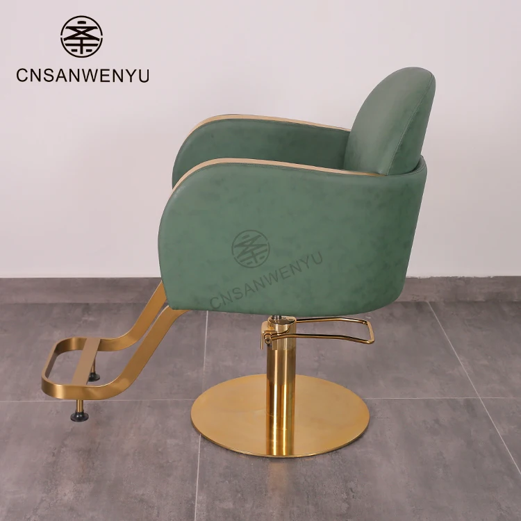 New Design Salon Furniture Modern Barbershop Hair Cutting Black Styling Hairdresser Chair With Cheap Price Golden Base