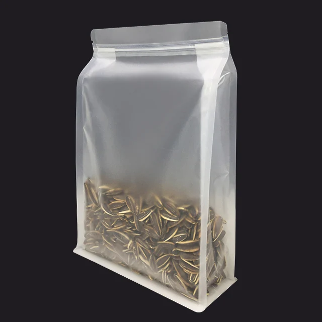 Frosted Reusable PET Square Bottom Pouch Red Mung Bean Packaging Stand up Plastic Food Storage Bags with Zipper Gravure Printing