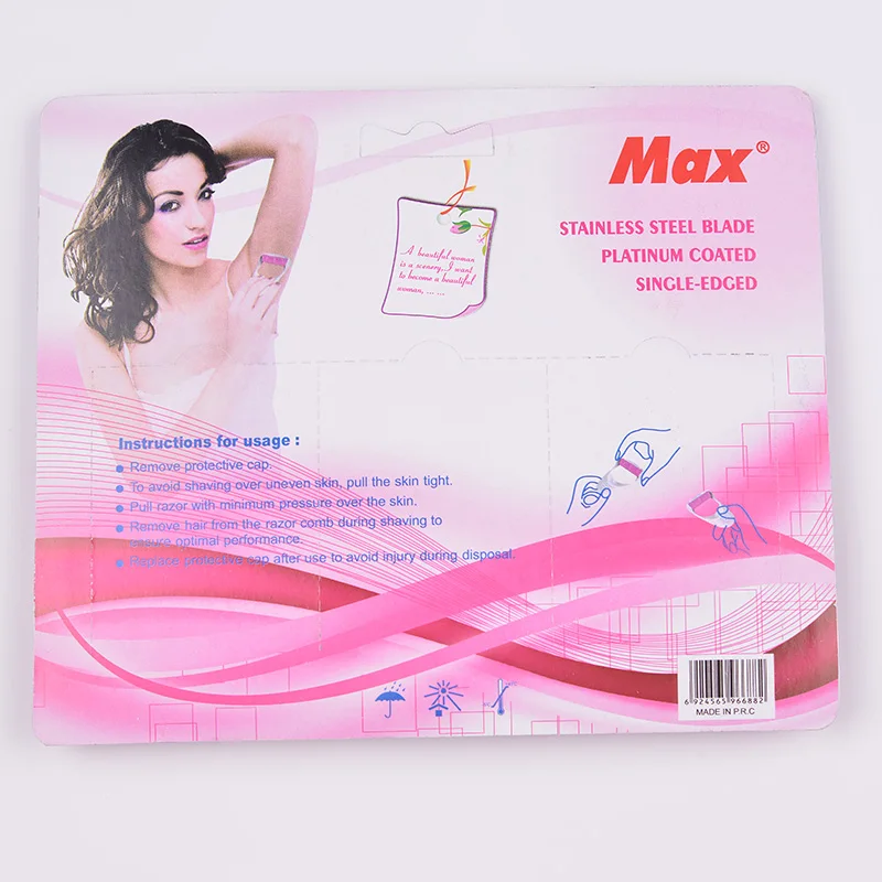 Max Prep Single Blade 6pcs Per Box Lady Razor