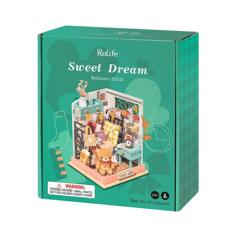 Robotime Rolife Hot Selling DS016 Sweet Dream 3D Wooden Puzzle Toy DIY Miniature doll house