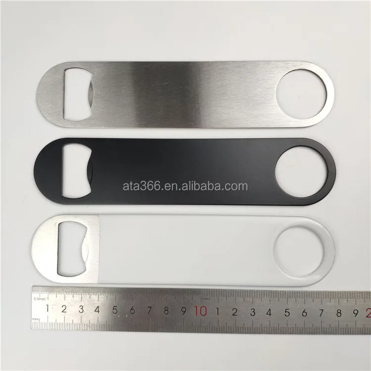 
Custom Logo metal Stainless Steel bottle opener Blank White sublimation Flat Bar Blade bottle opener 