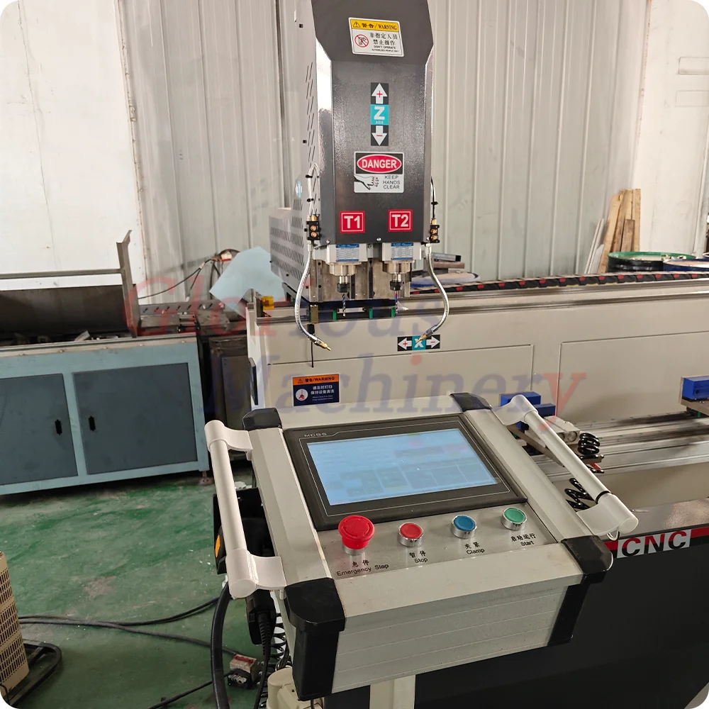Aluminium Hole Cnc Drilling Machine Lock Chain Mortising Pvc Frame Equipment Milling Copy Router Window Door
