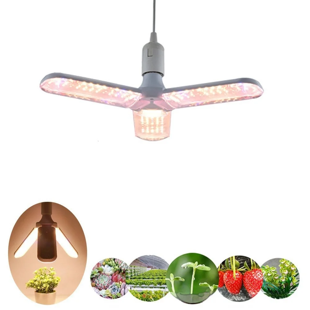 Folding three leaf LED full spectrum plant growth light 36W succulent flower vegetable greenhouse supplementary light