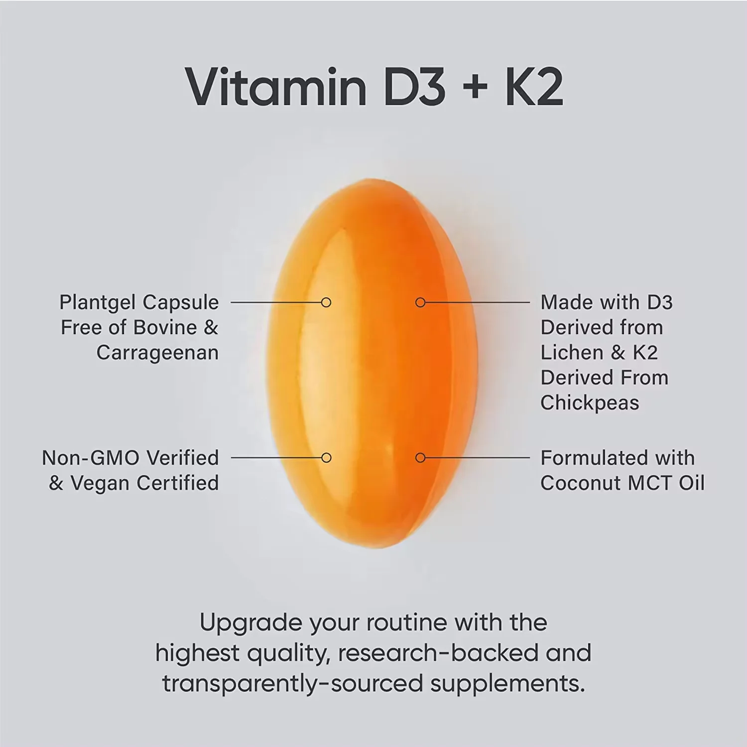 Top quality best price super Vitamin D3 k2 Softgel Capsules For Support Immune Bone