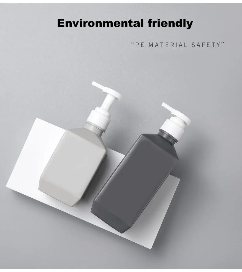 Elegant Shampoo Cosmetic Bottle Grey Plastic Binqi Foam Spray Pet Luxury Yiwu Screen Printing Factory Supplier 280ml 400ml 600ml