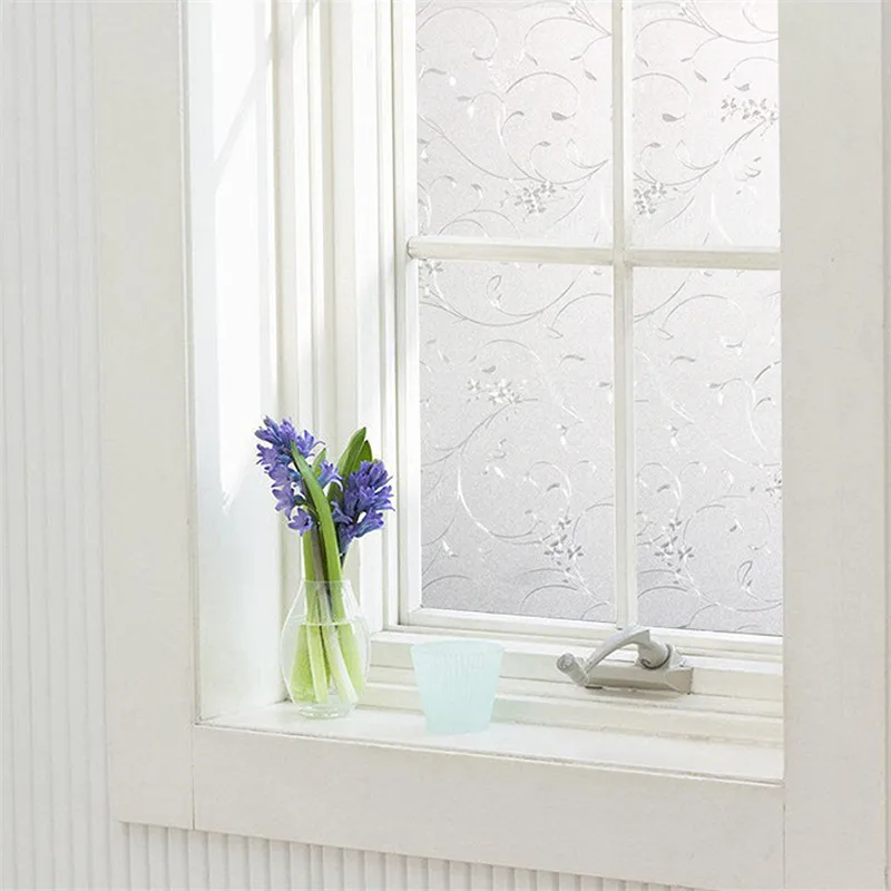 Htv Vinyl Self Adhesive Film Bathroom Window Stickers Frosted Door Window Film Privacy Cling Explosion-proof Opaque PVC Film