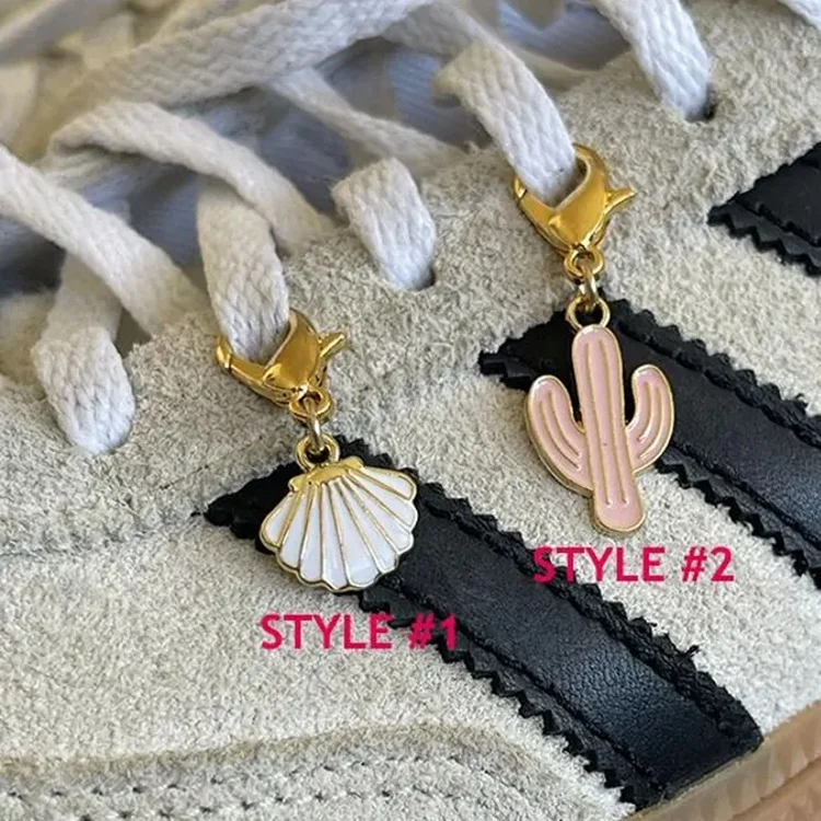 Custom Shoe Accessories Shoelace Charms for Sneakers, Colorful Enamel Cactus Seashell Charms Shoe Jewelry Sneaker Shoe Charms